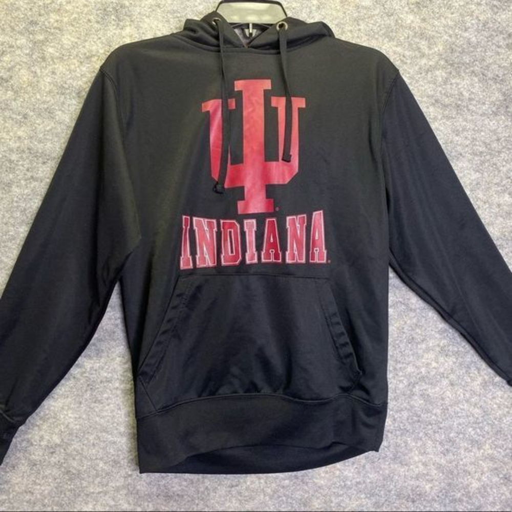 Indiana Hoosiers Hoodie Sweatshirt Mens Adult Small Black‎ Basketball Sweater